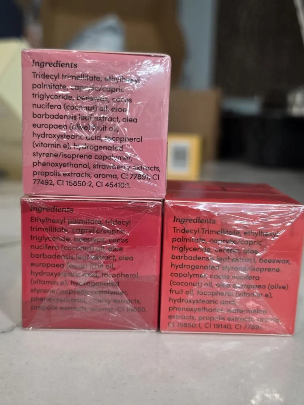Honeybalm Assorted Lip Balm Set Strawberry Cherry Watermelon Beeswax Vitamin E
